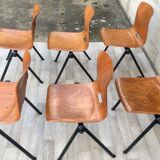 Set of 6 Galvanitas S30 industrial chairs