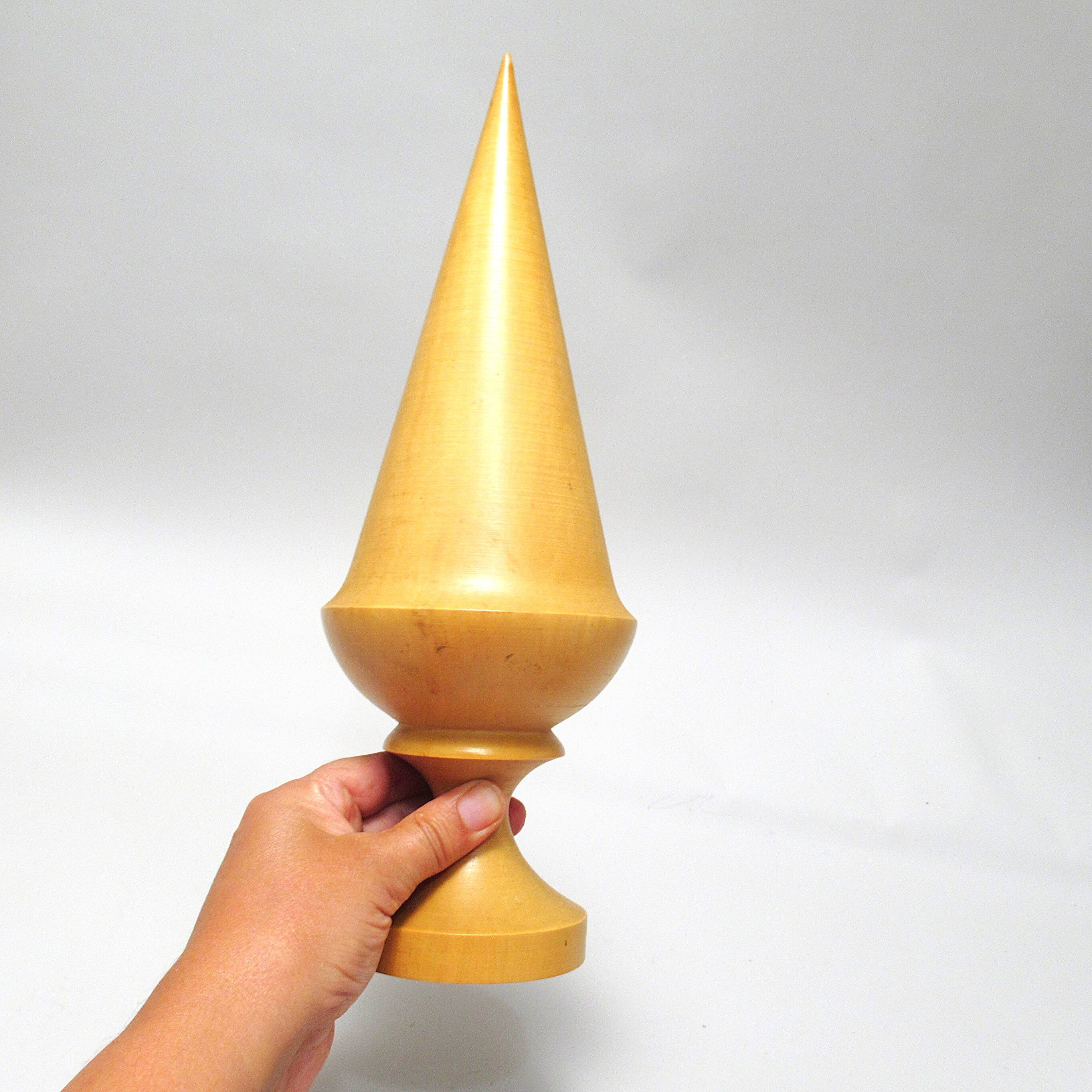 Turned wood obelisk sculpture