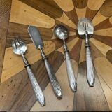 Art Deco sweet treat service in silver metal