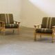 Chaises longues vintage en chêne clair danois à dossier bas, années 1960, ensemble de 2.