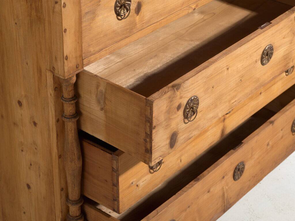 Antique solid pine chest of drawers – European rustic chest of drawers – circa 1900