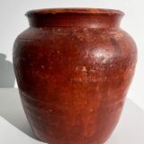 Brutalist ochre terracotta pot