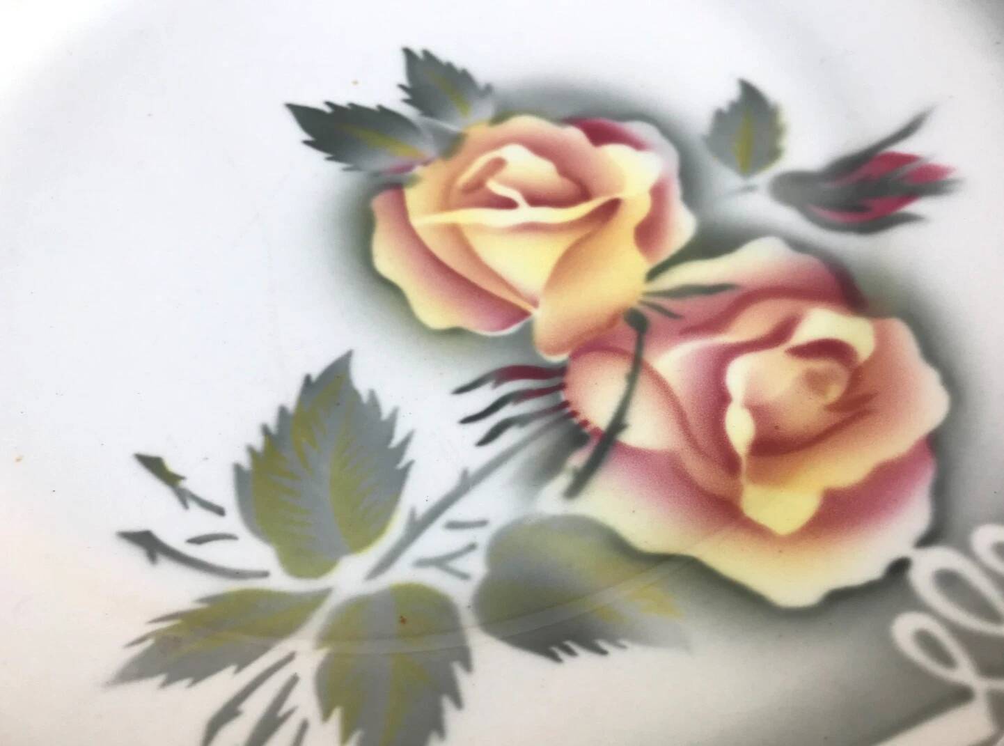 1940s Flat plate Earthenware Digoin Sarreguemines France model Odile