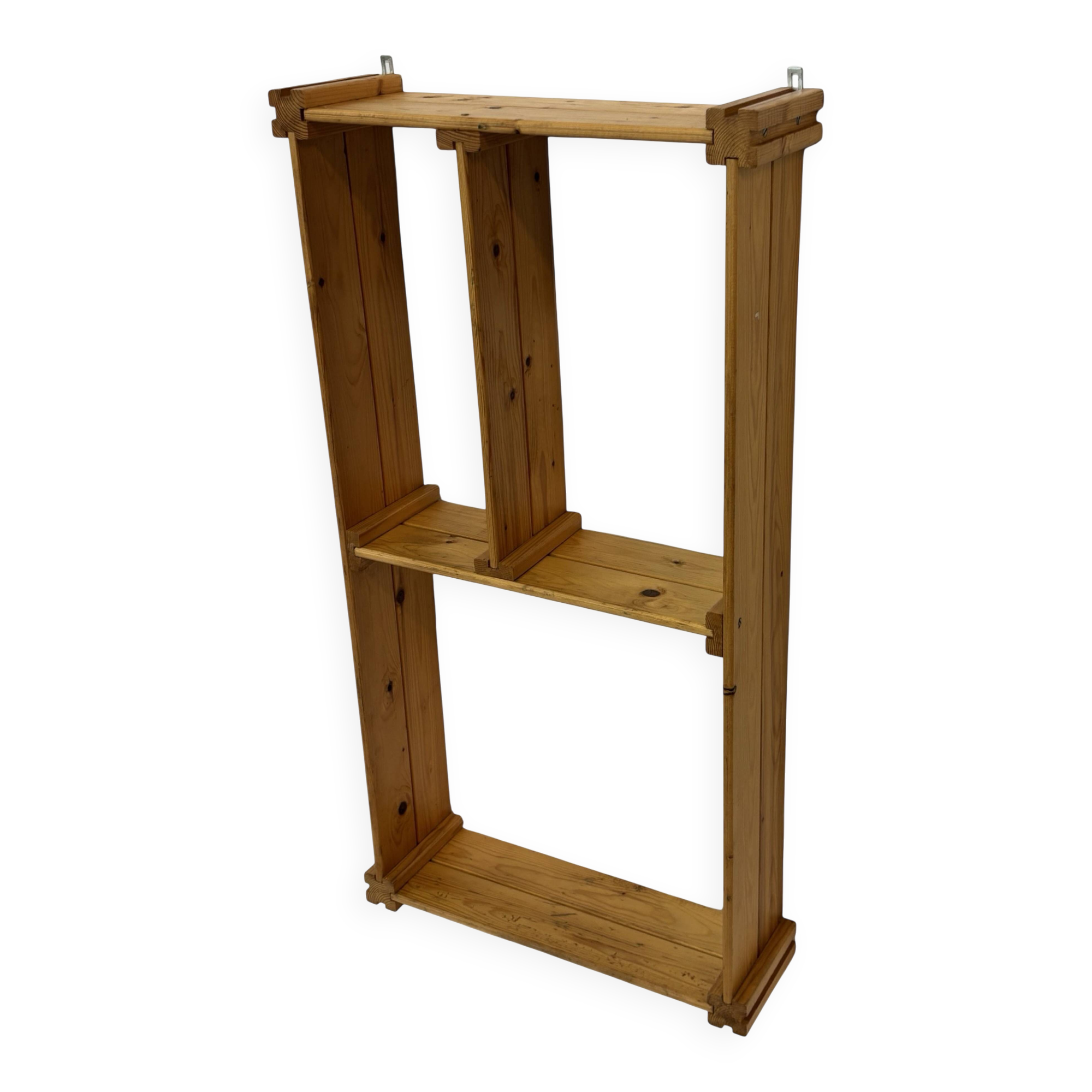 Vintage Wall shelf rack Pinewood wood 70s design