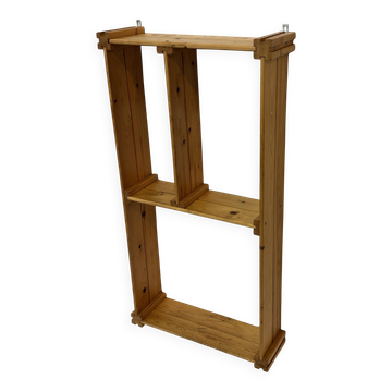 Vintage Wall shelf rack Pinewood wood 70s design