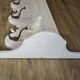 Old wall coat rack / 7 hooks / molding / baroque / white