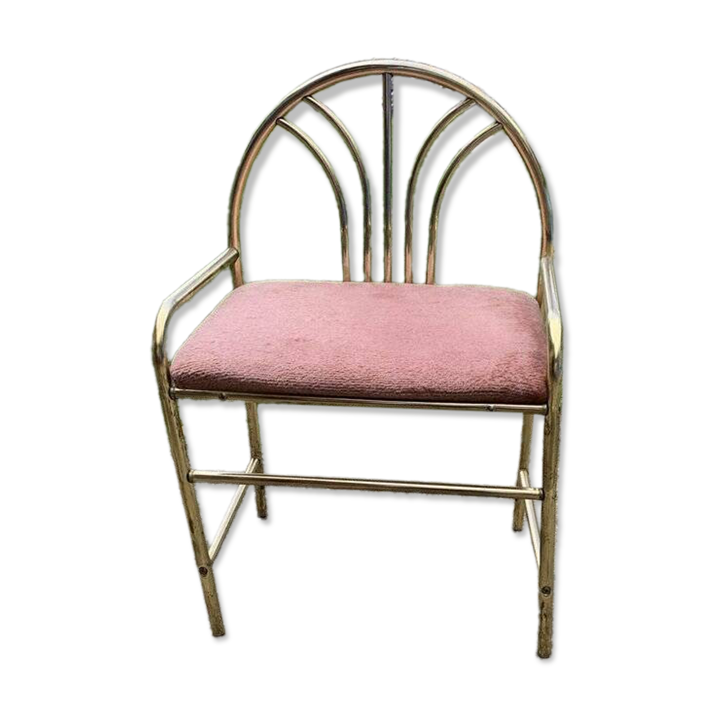 Vintage Dressing Stool in Brass, 1950s