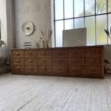 XL oak counter, trade furniture with multi-drawers