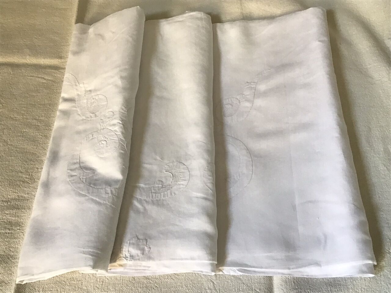 Large white ceremonial tablecloth