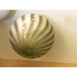 Italian Milky-White and Beige Murano Glass Swirlings Sphere Flush Mount