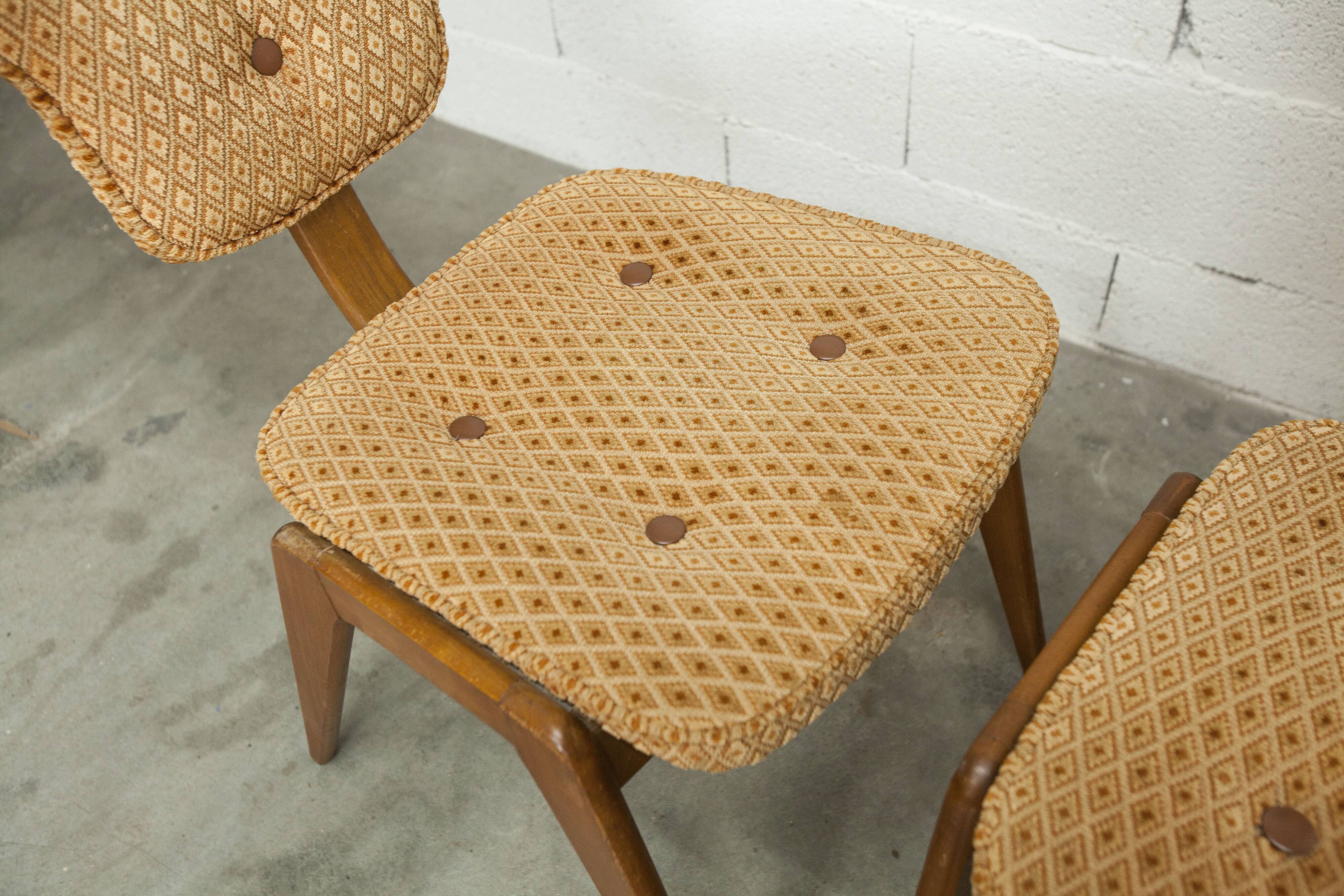 4 chairs and 2 Lounge armchairs by Roger Landault, ABC edition, 1950.