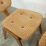 4 chairs and 2 Lounge armchairs by Roger Landault, ABC edition, 1950.