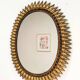 Vintage gold metal sun mirror 1960