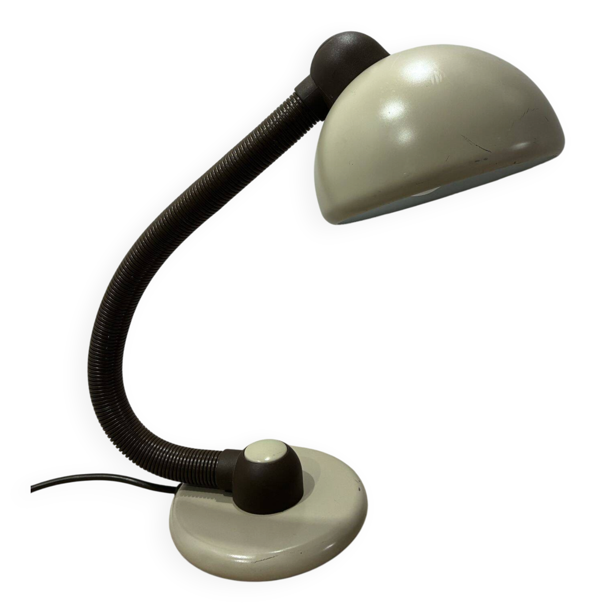 Klaus Hempel desk lamp for Hustadt Leuchten, ochre and beige, 1970s–80s