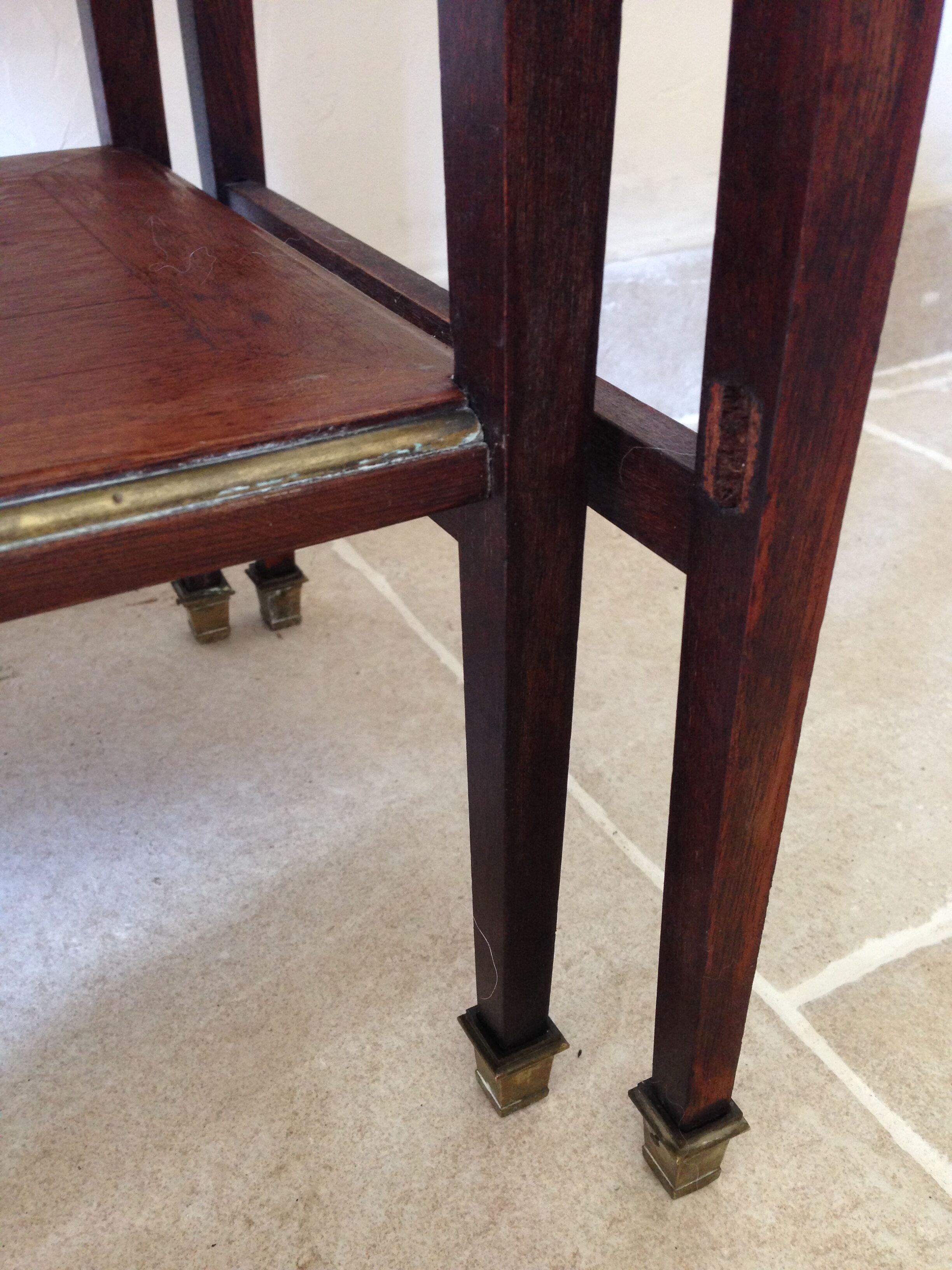 Table trundle strapping brass circa 1900