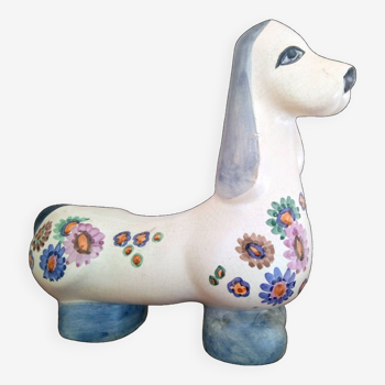 Grande statue de chien en céramique,teckel
