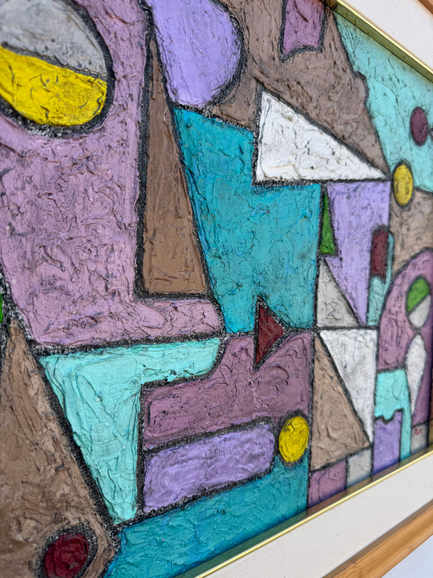 Abstract geometric coloured painting