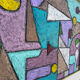 Abstract geometric coloured painting