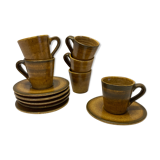 Ensemble de 6 tasses en grès vintage