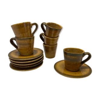 Set of 6 vintage sandstone cups