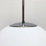 Vintage German space age glass ball pendant lamp by Limburg.