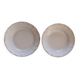 Flat dish and deep dish in porcelain