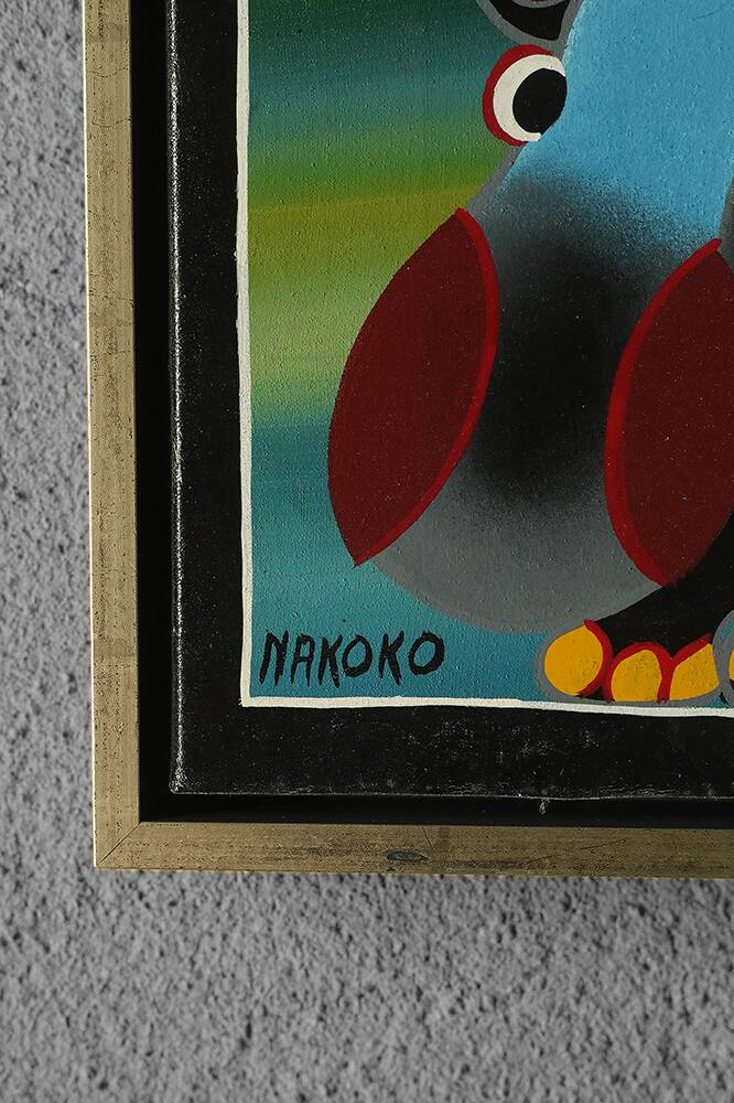 Saidi Nakoko, Painting from the African Tingatinga school, oil on canvas, 1970s, framed.