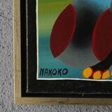 Saidi Nakoko, African Tingatinga School Painting, Oil on Canvas, 1970s, Framed