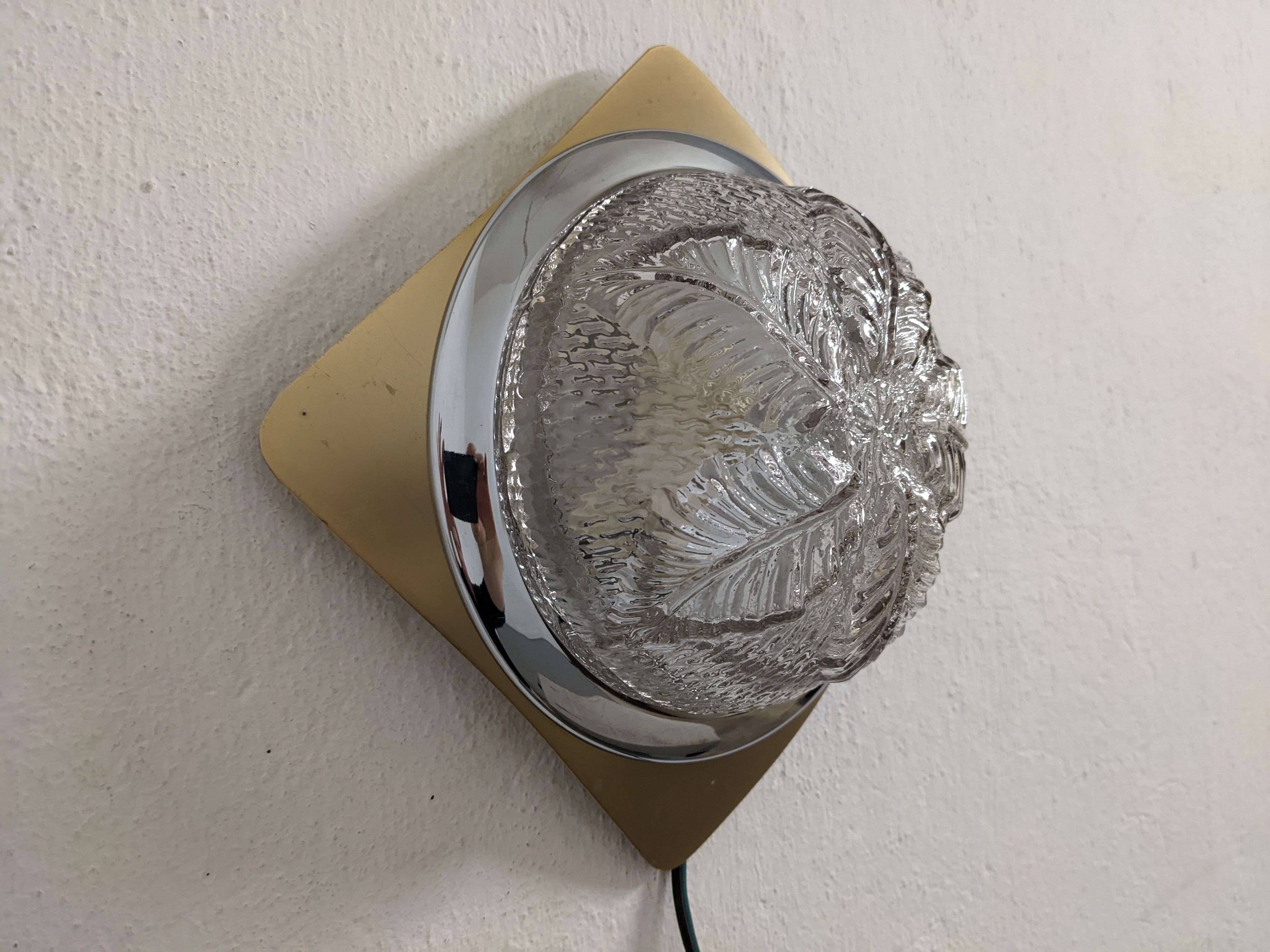 Pair of glass wall lamps from the 70s/80s