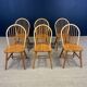 Set of 6 solid pine chairs from the 80s