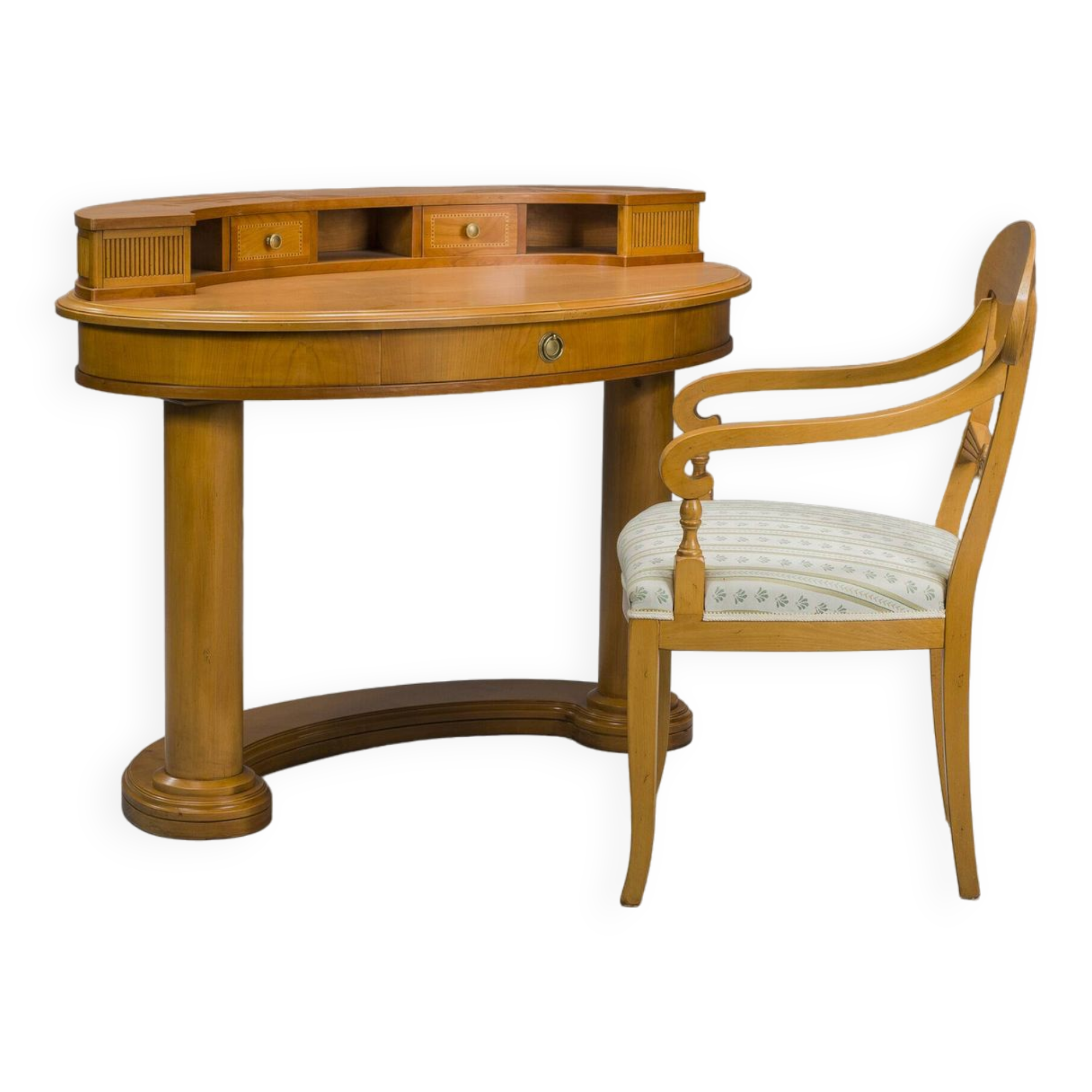 Biedermeier Dressing Table and Armchair from Selva, Italy, Set of 2