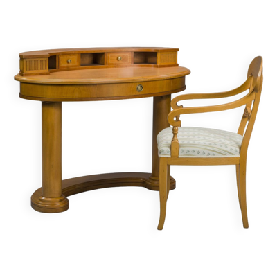 Table de toilette et fauteuil Biedermeier de Selva, Italie, ensemble de 2