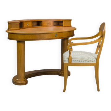Table de toilette et fauteuil Biedermeier de Selva, Italie, ensemble de 2