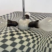 Mid-century design glass pendant by Napako, Czechoslovakia, 1970s.