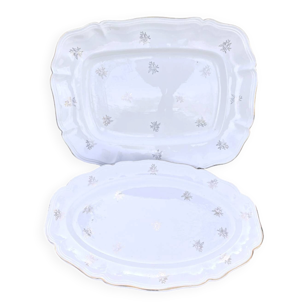 Plateaux de service en porcelaine Sanguimines français (ensemble de 2)