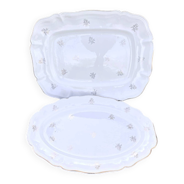 French Sanguimines Porcelain Serving Platters (Set of 2)