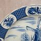 Large decorative wall plate blue and white windmills Delft style 41 cm