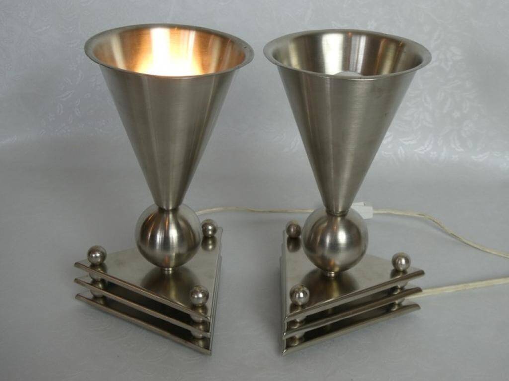 Paire de lampes de chevet cubistes
