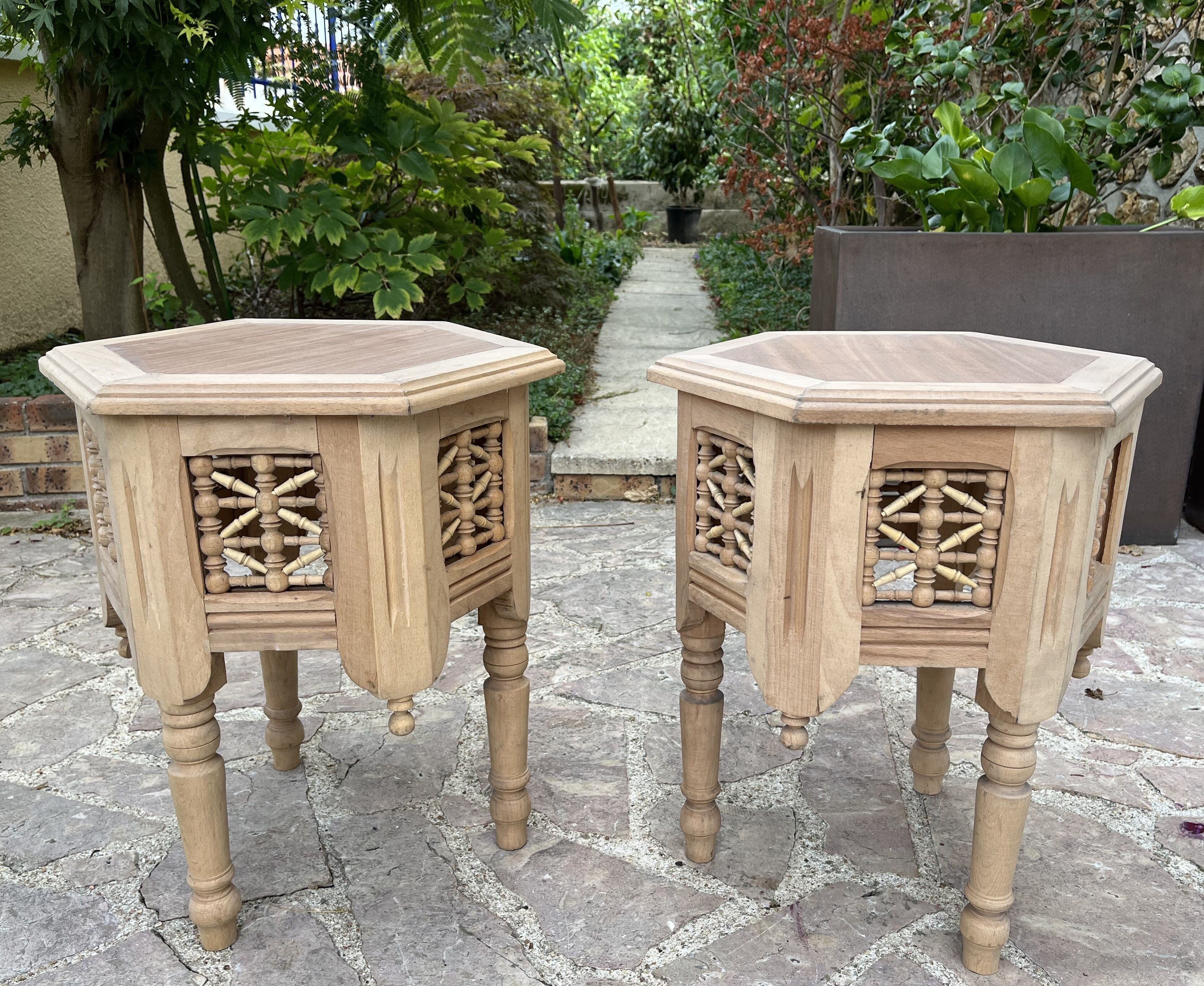 Pair of oriental wooden harnesses