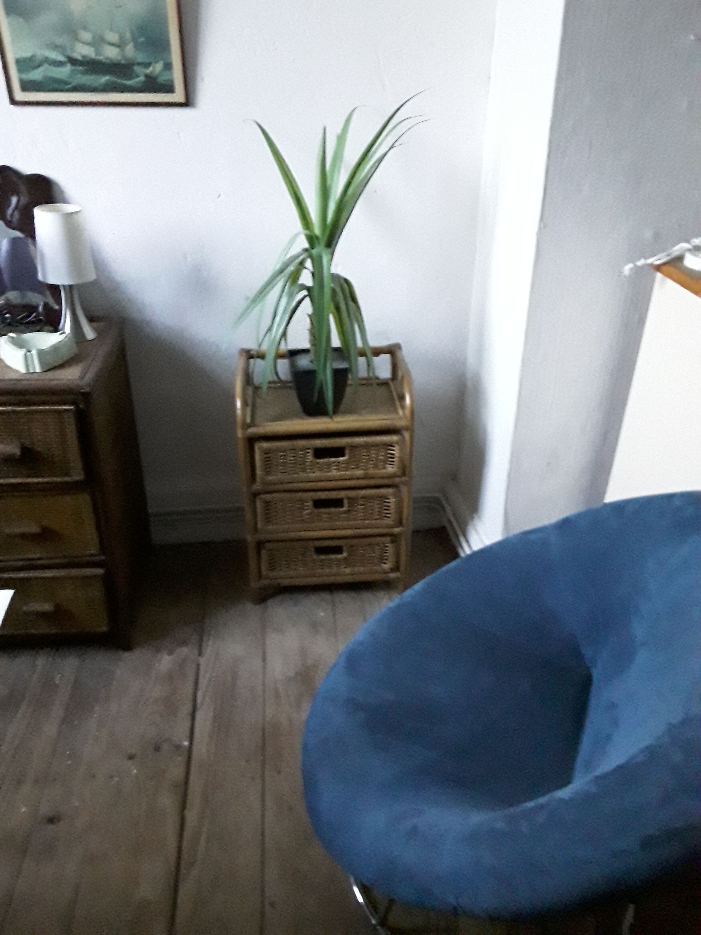 Vintage rattan chest of drawers