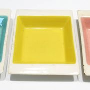 Set of three German ceramic catchalls from the 1950s.