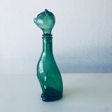 Vintage glass decanter in cat shape