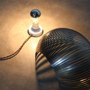 Vintage modernist stainless steel wall or table lamp