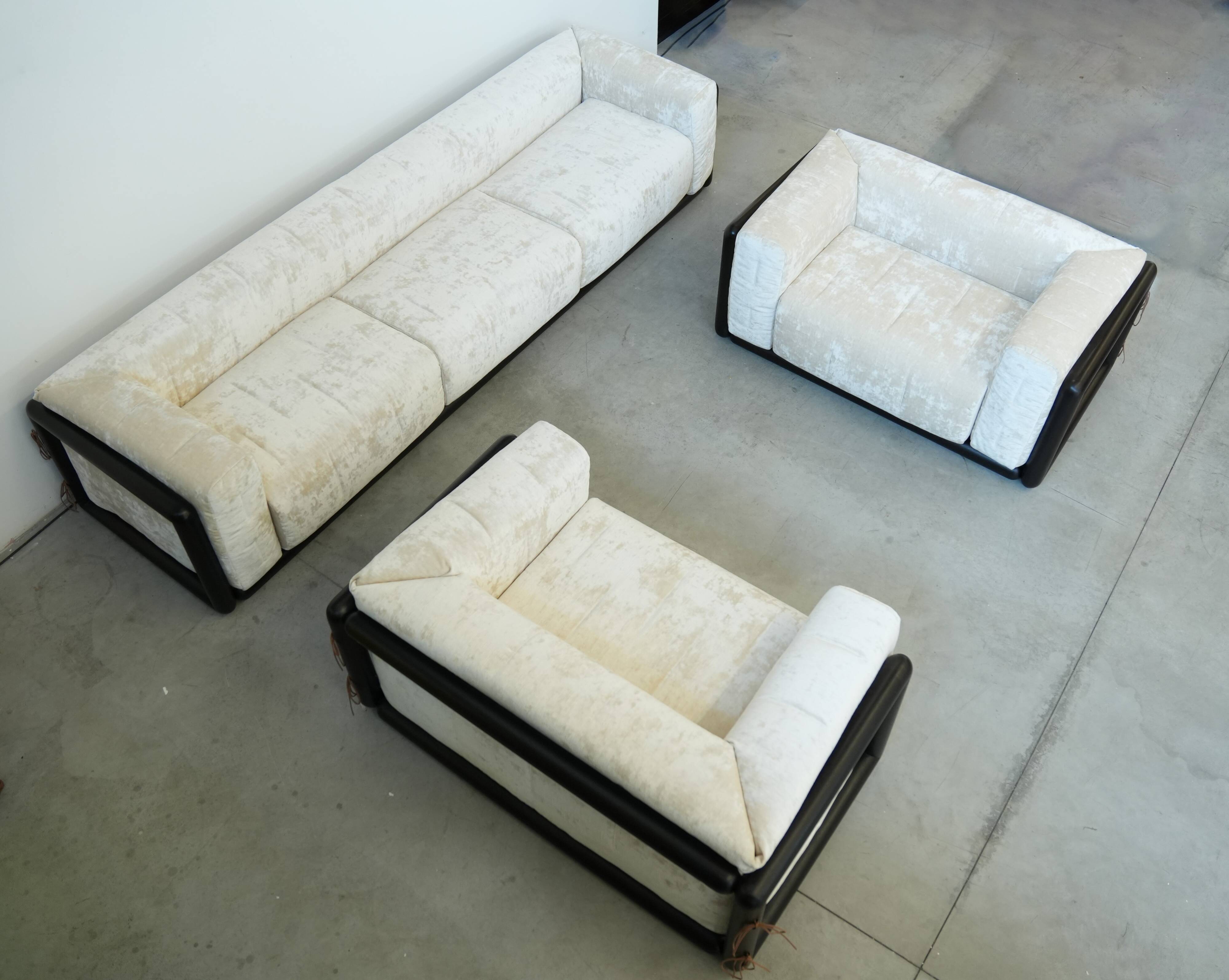 1973 “Cornaro” Sofa & Armchair Set by Carlo Scarpa for Simon