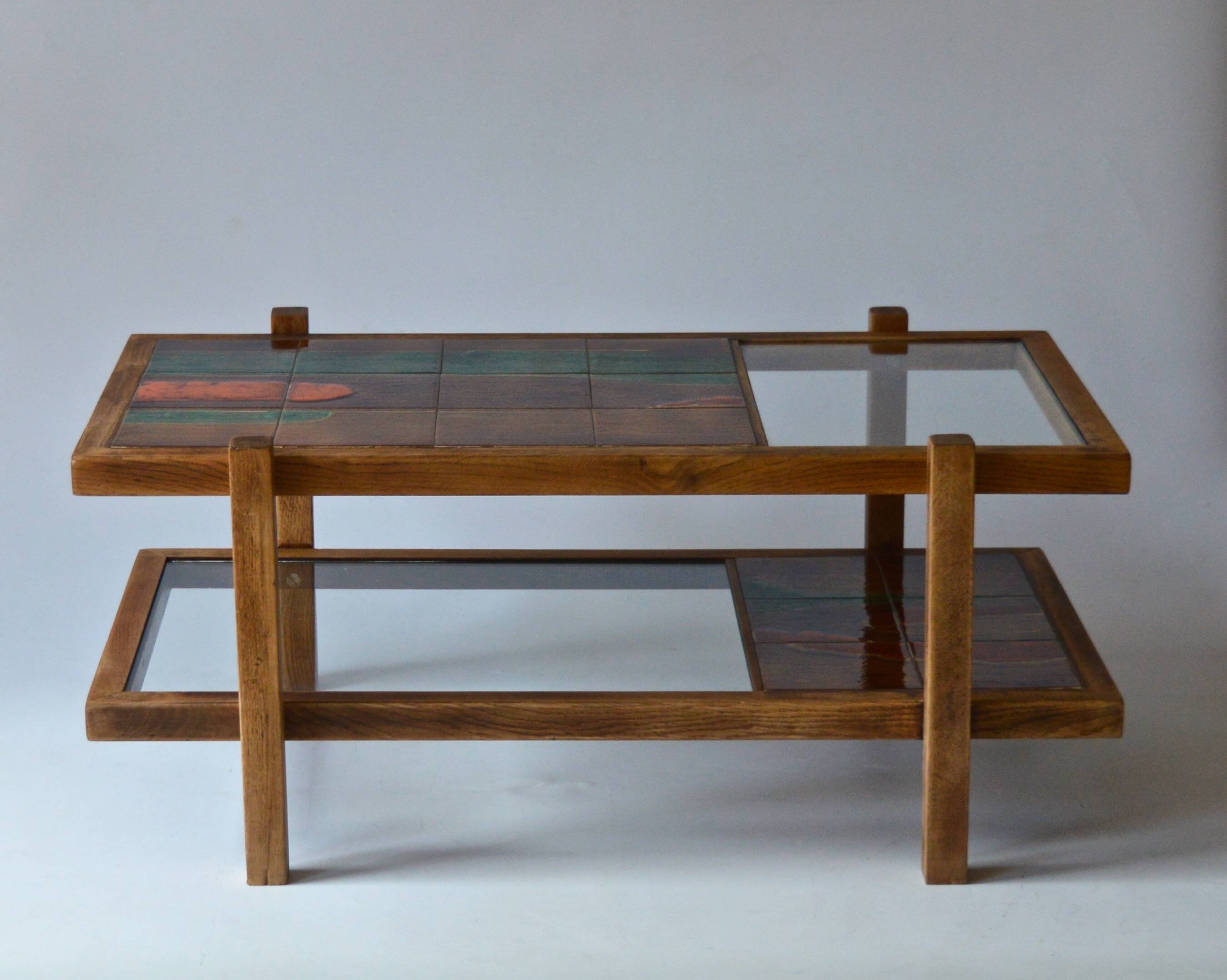 ceramic and glass coffee table