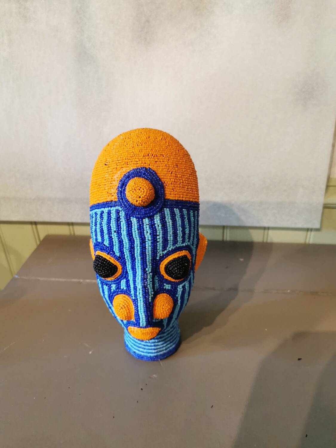 African beaded head