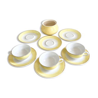 Coffee set with cups and saucers
