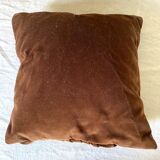 Coussin vintage en velours plissé