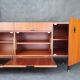 Minimalist mahogany veneer row by Paul Geoffroy 1960s