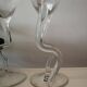 1980s Crystal Wine Glasses Wavy/Zigzag Stem